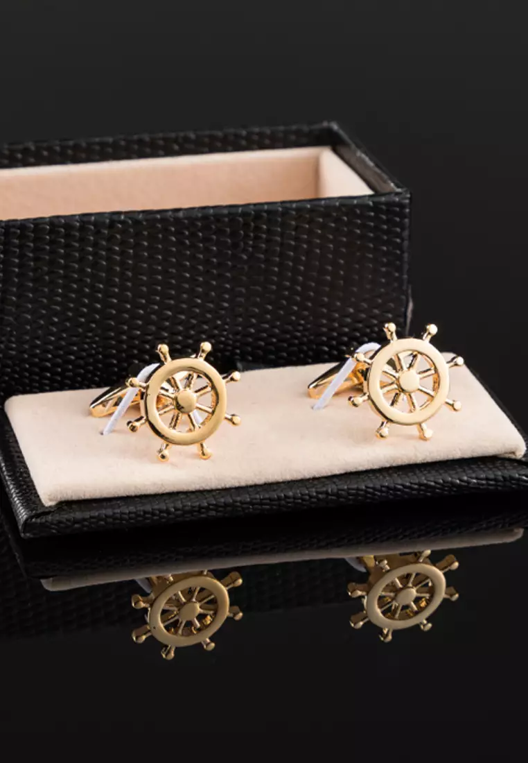 Buy Kings Collection Gold Rudder Cufflinks (KC10003b) 2025 Online | ZALORA