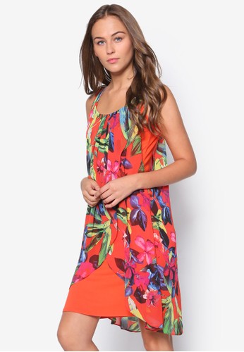 Rzalora時尚購物網評價ed Tropical Floral Printed Dress, 服飾, 洋裝
