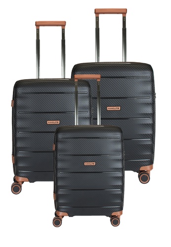 Valentino Creations black Nanolite 4 Hardcase Luggage -20" + 24" + 28" 14B7EACEDAA9FDGS_1
