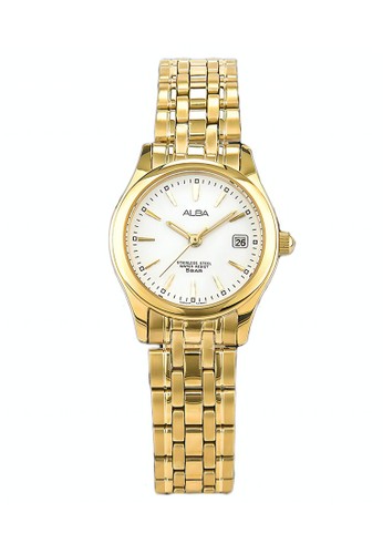 Jual Alba Alba Jam Tangan Wanita Gold White Stainless Steel Axt844x1 Original Zalora Indonesia