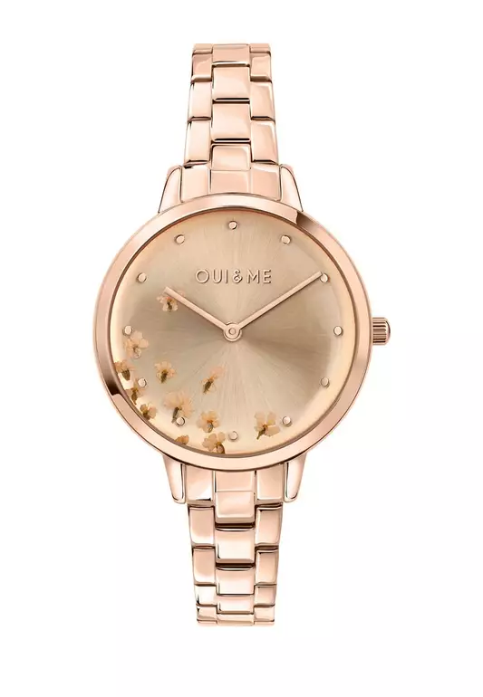 [Sustainable Watch] Oui & Me Fleurette 34mm Women's Rose Gold Metal Band Quartz Watch ME010370