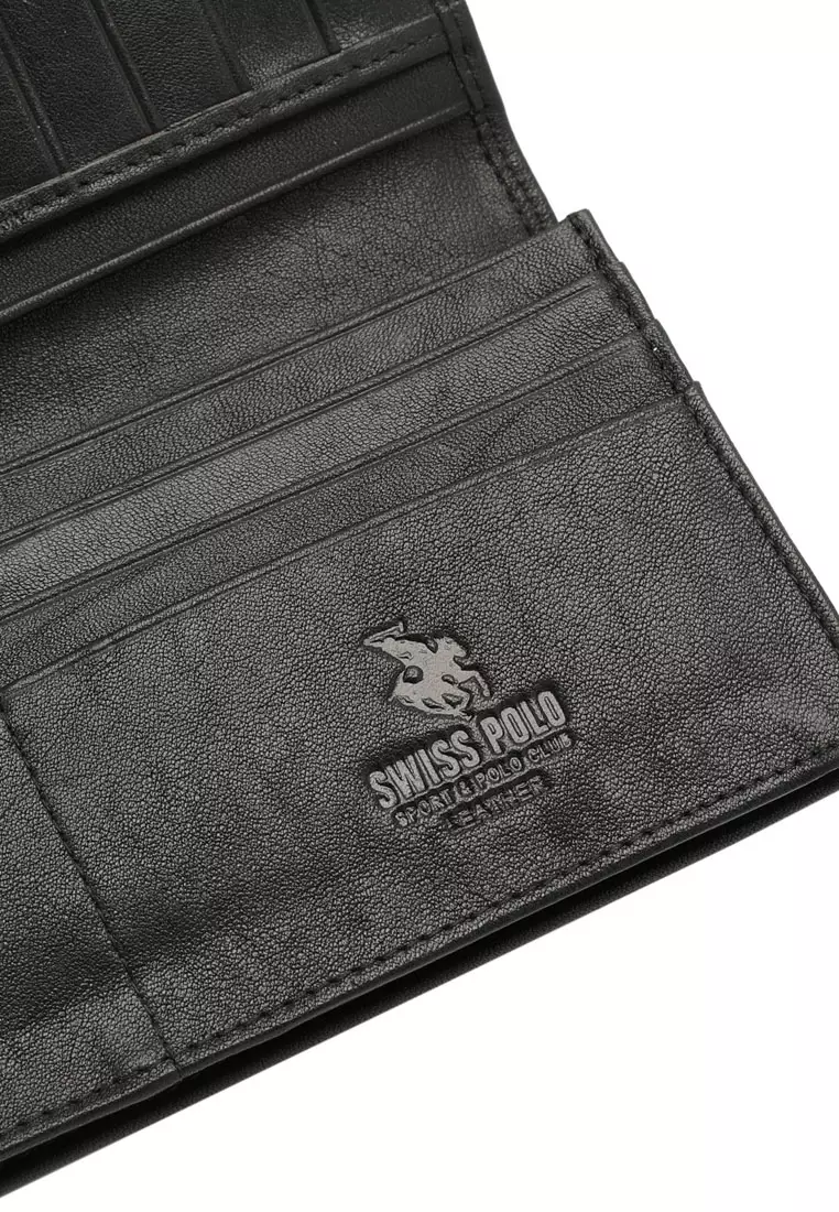 Men's RFID Blocking Bi Fold Long Wallet - Black