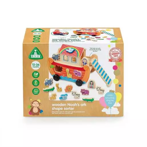 ELC Wooden Noah's Ark Shape Sorter - Mainan Edukasi Penyortir Bentuk Anak