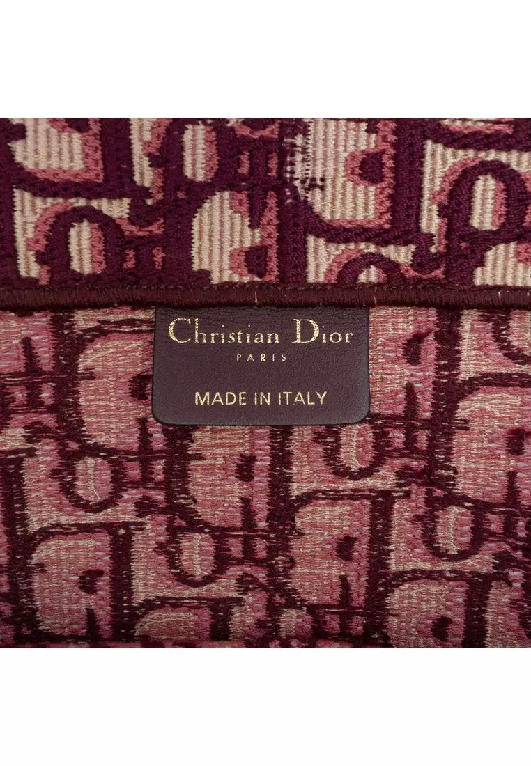 Pre-Loved Dior Large Oblique Embroidered Canvas Book Tote