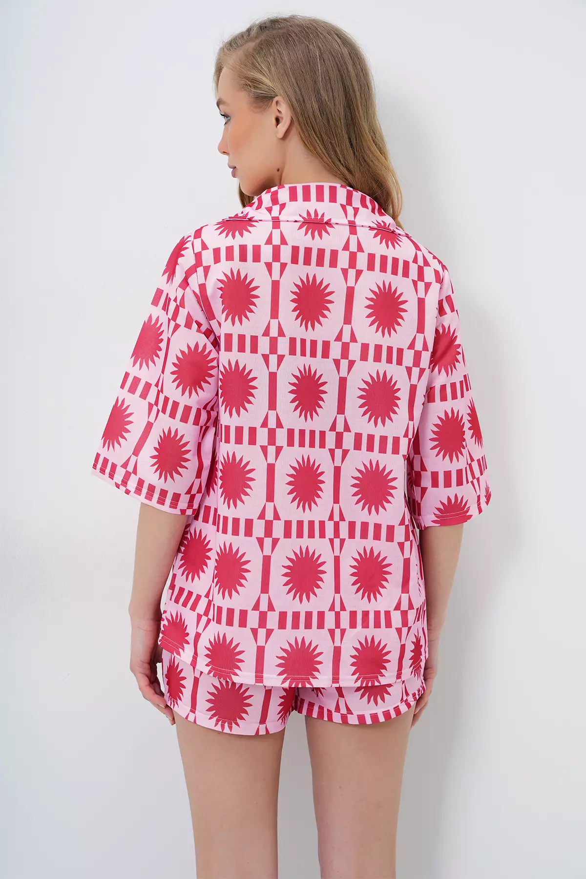Patterned Shirt & Shorts Set