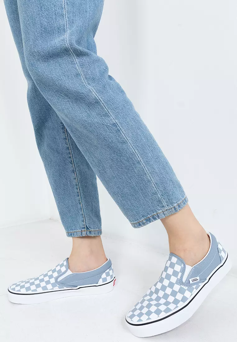 Light blue checkered vans on sale kids