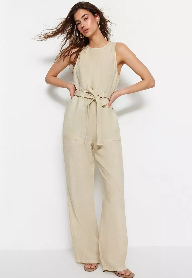 Linen Belted Jumpsuit