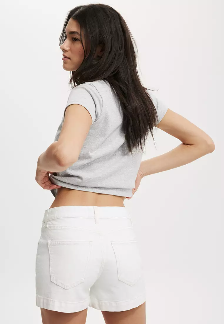 White stretchy best sale shorts