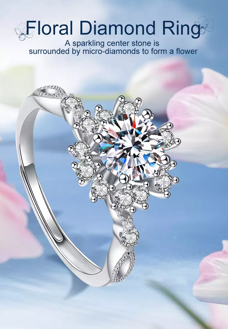 Cincin Wanita Original Berlian Adjustable Size Perhiasan Tunangan Cincin Cewel Fashion Korea Rings