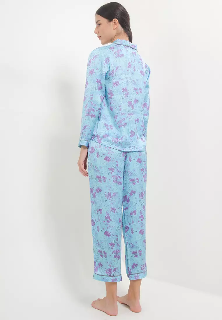 Piyama Pyjama Baju Tidur Satin Silk Long Sleeve Long Pants Sleepwear