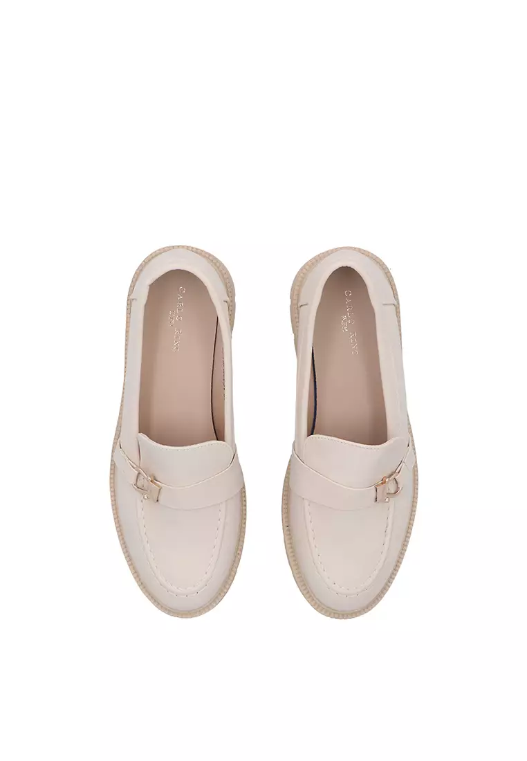 Beige Elise Bucked Loafers