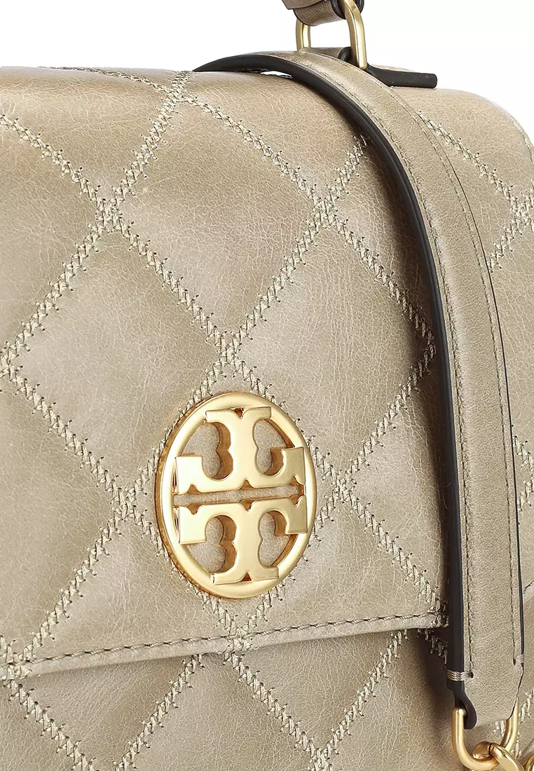 Tory Burch Willa Glazed Mini Top Handle Bag Tan - $333 (33% Off