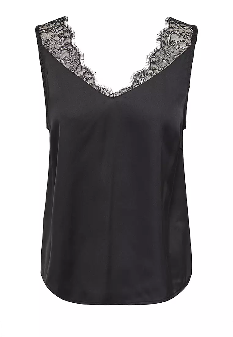 Satin Lace Mix Singlet