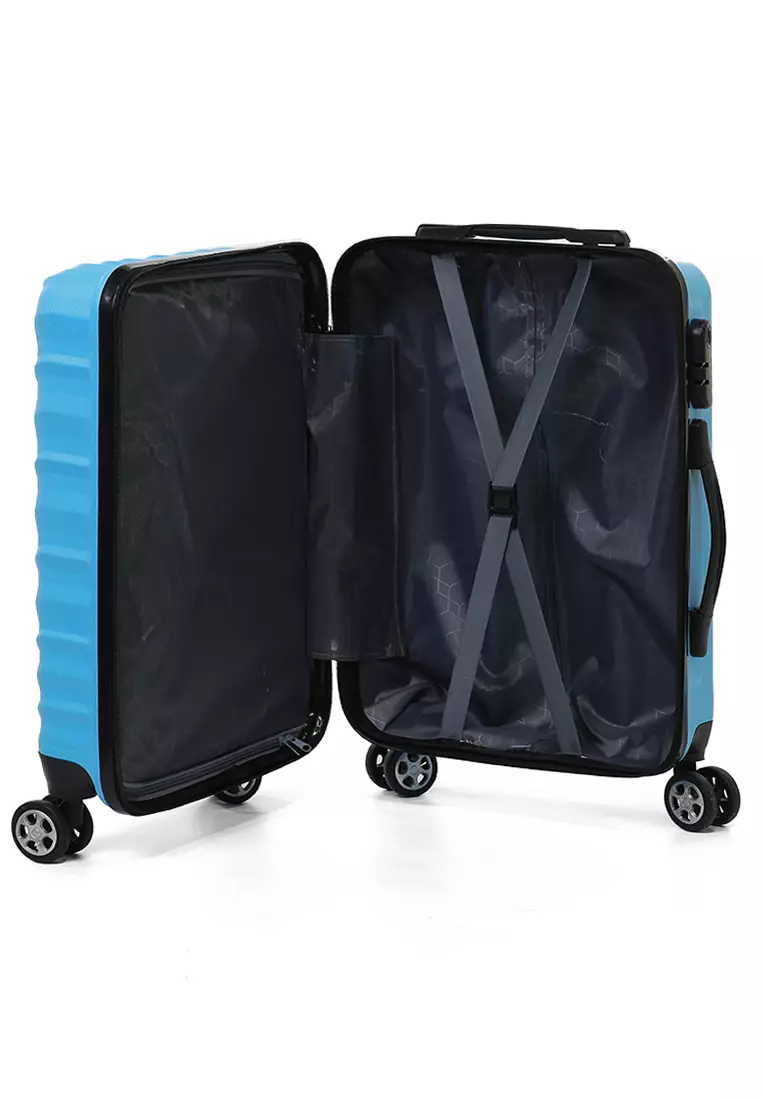 Carlton Tas Koper Hardcase Unisex Size 20Inch Suitcase Combination Lock Large Compartment Material ABS+PVC Coated ORIGINAL - Light Blue