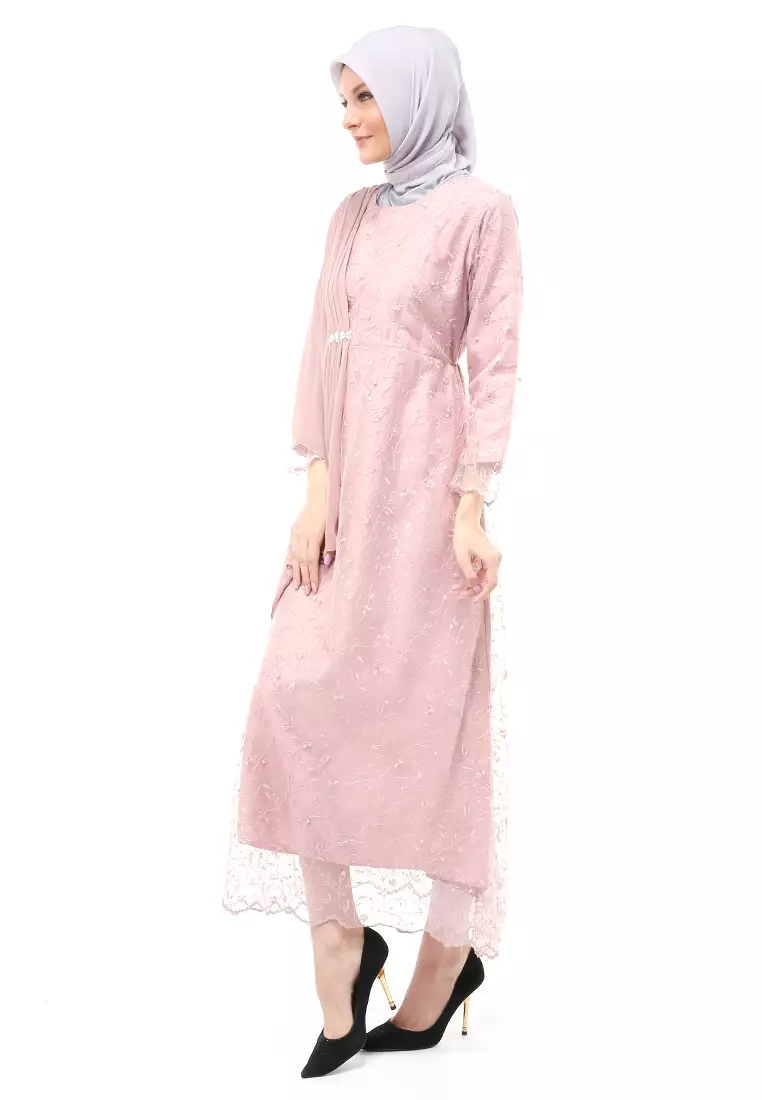 Anita Gaun Long Dress Wanita Regular Fit - Rose