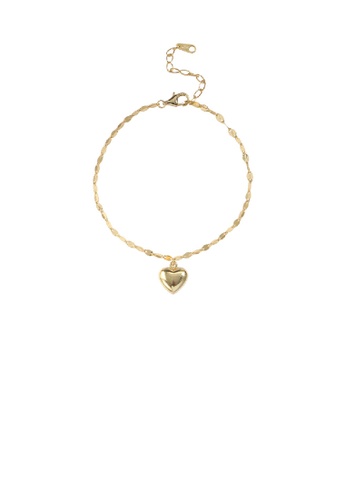 Glamorousky silver 925 Sterling Silver Plated Gold Fashion Simple Heart Bracelet 54991AC45876E9GS_1