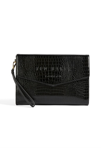 TED BAKER black Ted Baker Women's Crocey Imitation Croc Envelope 4DF92ACC50B49AGS_1