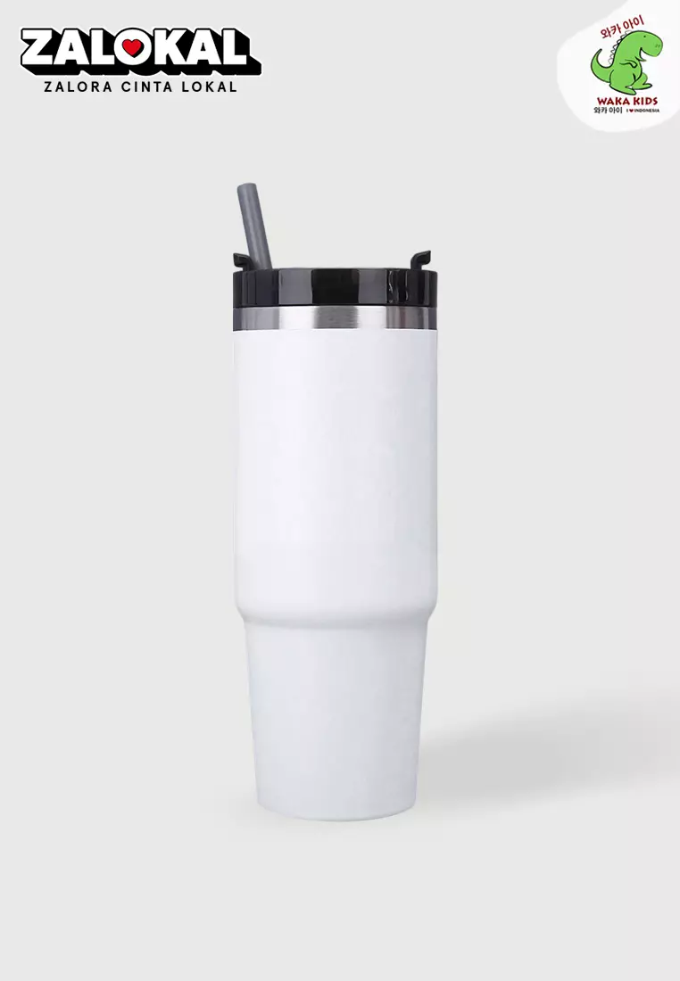 Wakakids Botol Minum Termos Stainless Steel Tumbler Vacuum Insulated Mug Jumbo Simple 900ml K1207 Venrc Putih
