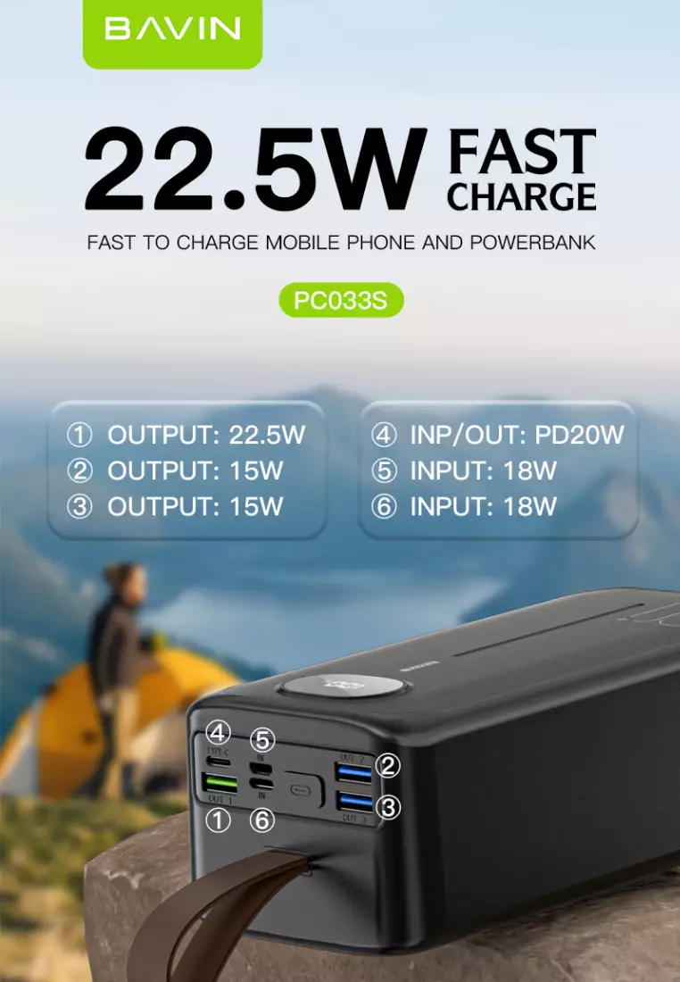 Buy BAVIN Bavin PC033 60000mAh Powerbank PD 22 5 Fast Charging High