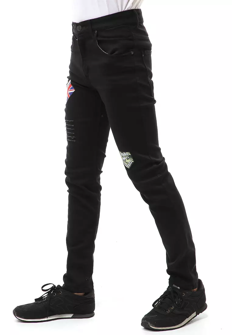 Locko Long Pants Celana Panjang Pria Ripped Jeans Flag Motive Material Denim ORIGINAL