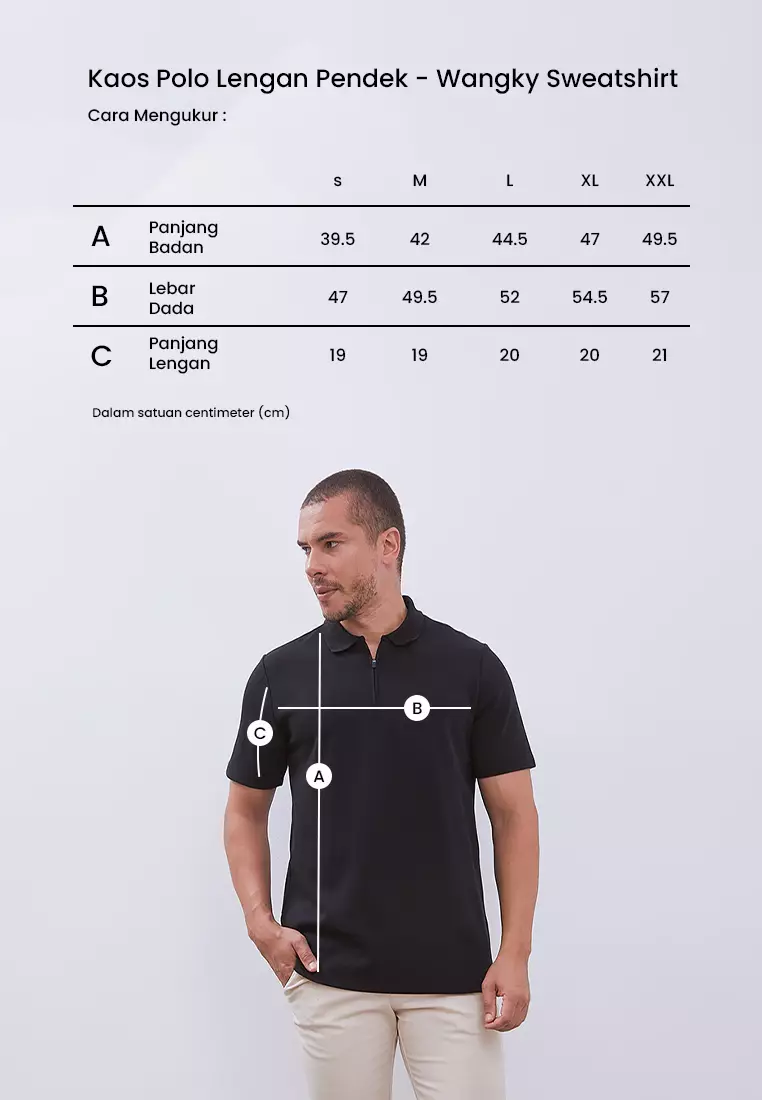 MANZONE - Polo Shirt Lengan Pendek Pria Grim 3 Slim Fit - Black Warna Black