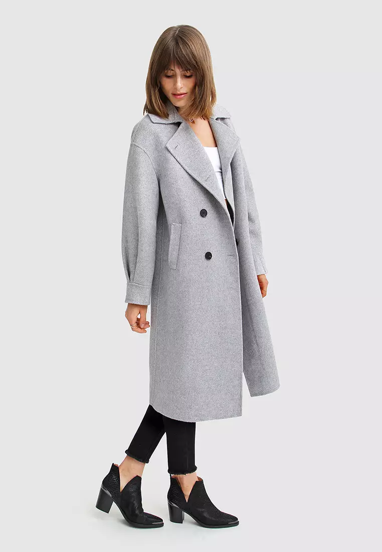 Relaxed fit top wool coat