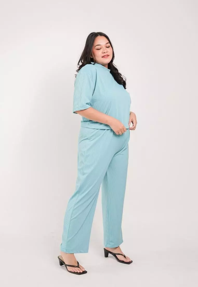 Plus Size Set Rhode Neon Blue Green