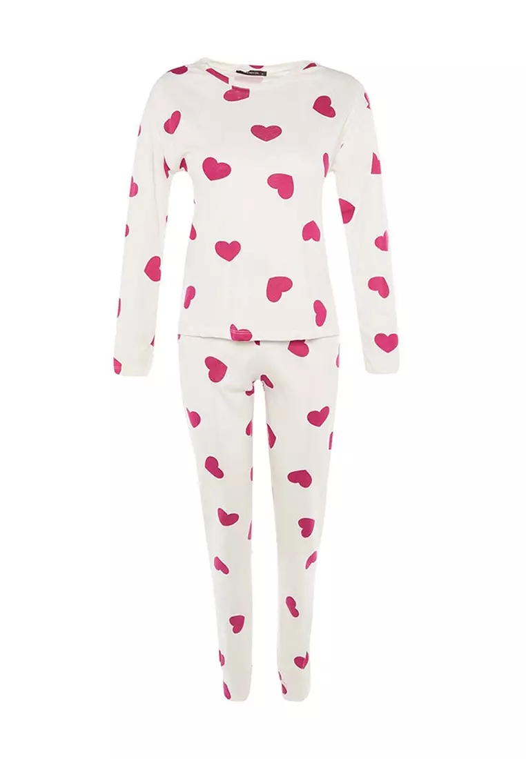 Heart Printed Pajamas Set