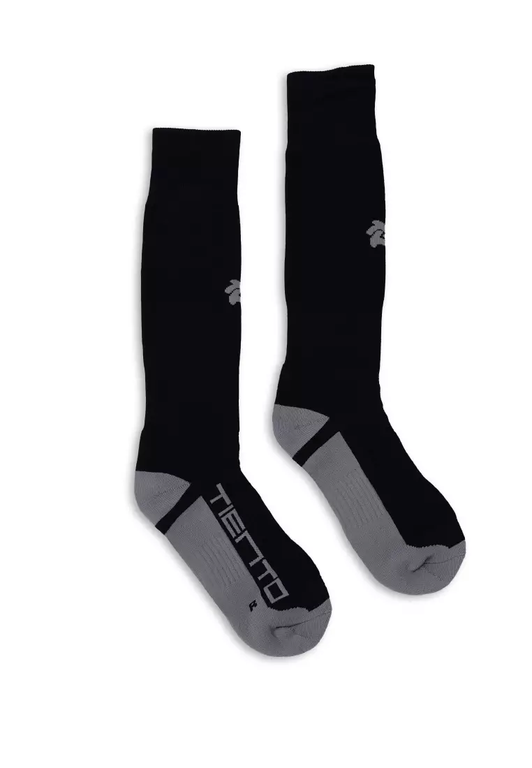 Tiento Sports Socks Kaos Kaki Olahraga Sebetis Running Futsal Sepakbola Anti Bakteri Black