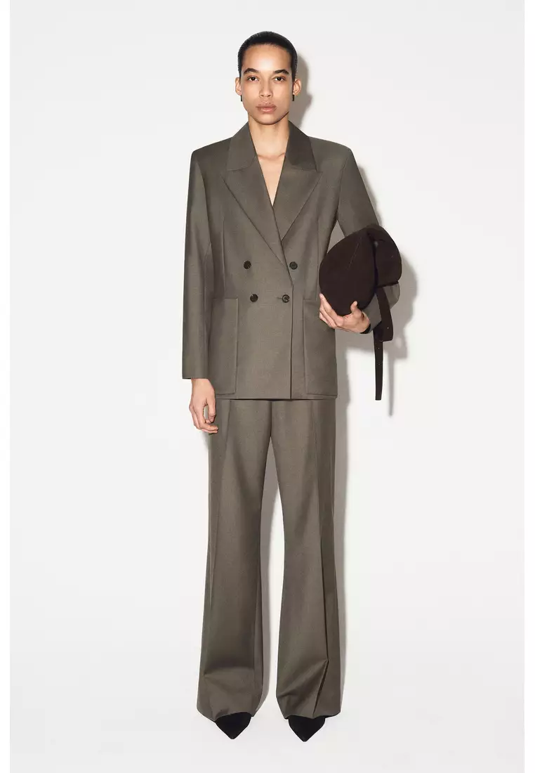 DOUBLE-BREASTED WOOL-TWILL BLAZER