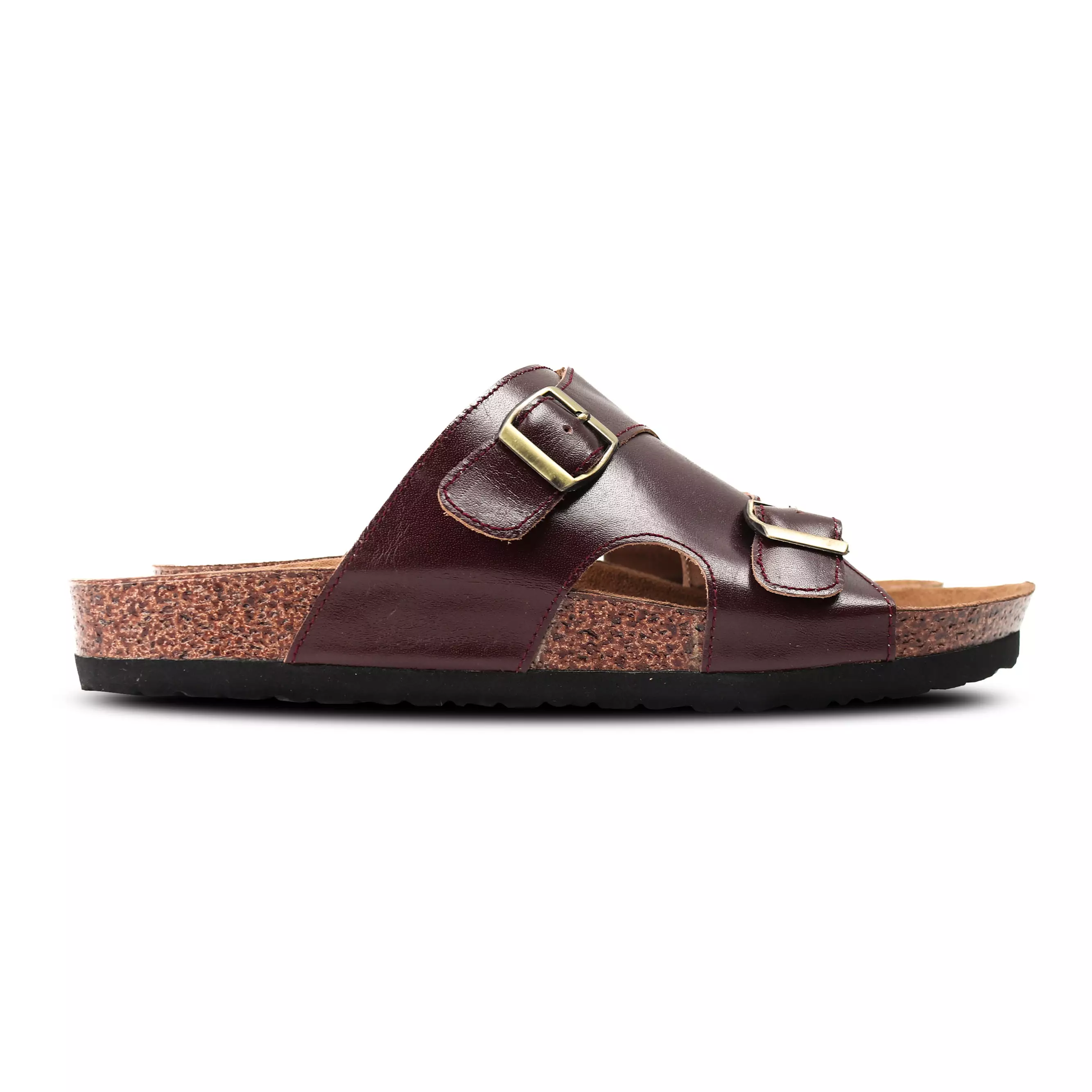 Sendal Pria Marhadi Sandal Slide Kulit Genuine Leather - Karten Maroon