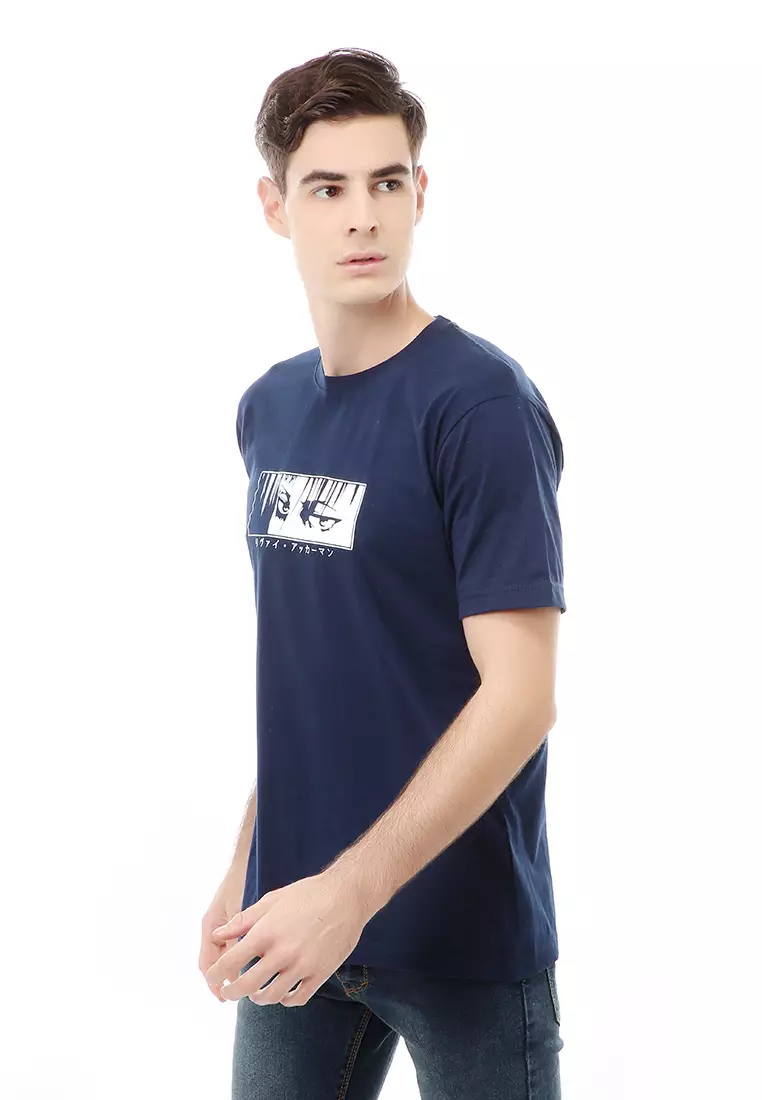 Jack T-Shirt Atasan Kasual Kaos Pria Anime Short Sleeve Material Cotton ORIGINAL - Navy