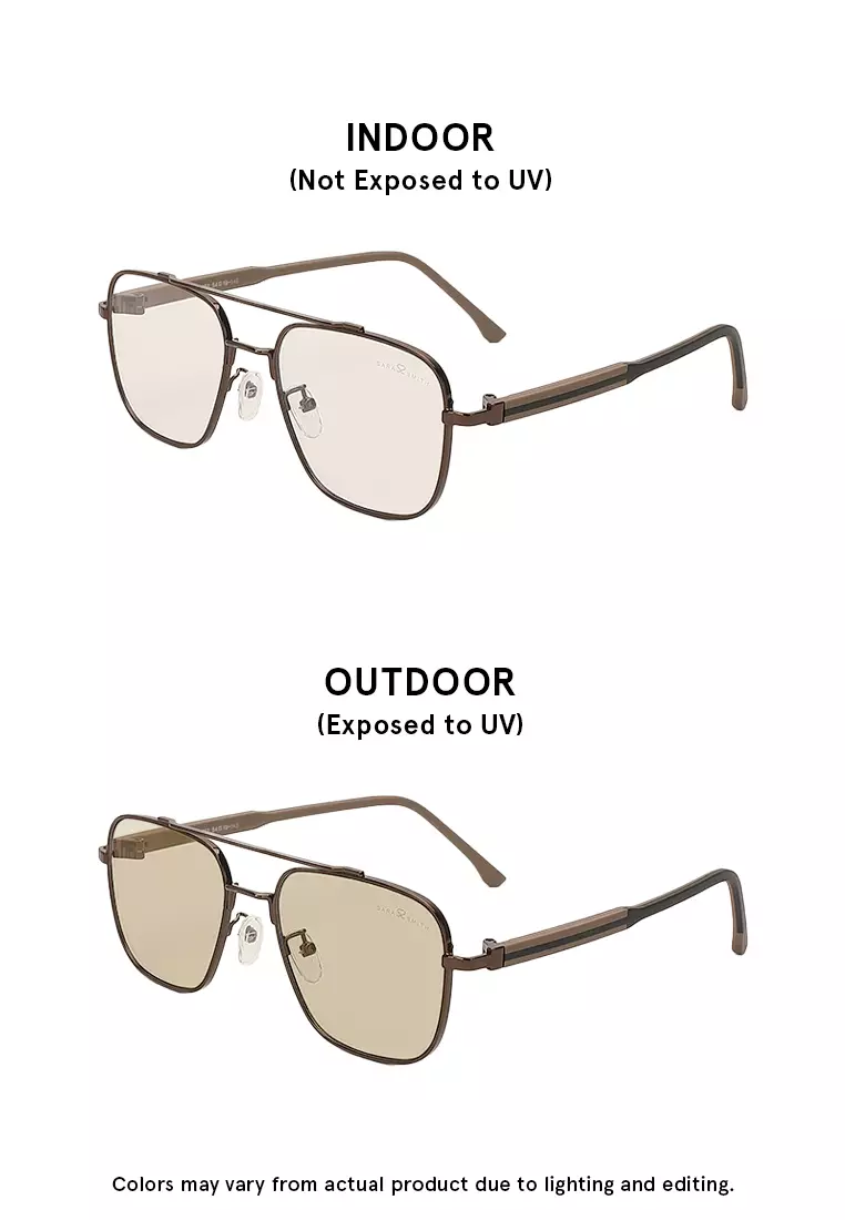 Unisex Photochromic Aviator Sunglasses (Kacamata Hitam) - Cokelat