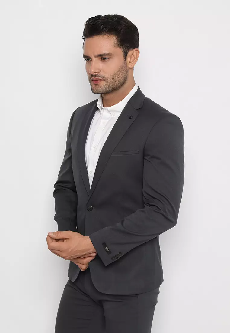 Jobb Bellmore-T1 Jas Pria Slim Fit Dark Grey