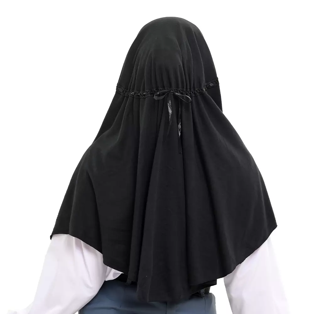 Rabbani - Kerudung Sekolah Instan Innova - Black M (New)