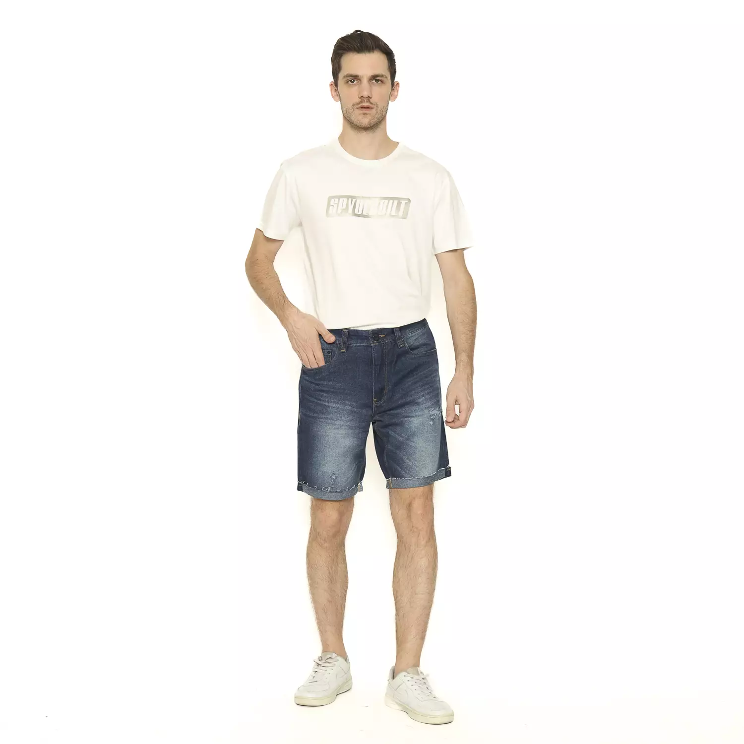 Spyderbilt Celana Pendek Denim Pria Biker Men Walkshort Denim Planet Surf