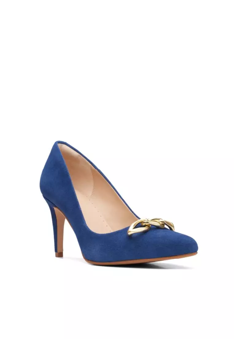 Clarks navy blue sale heels