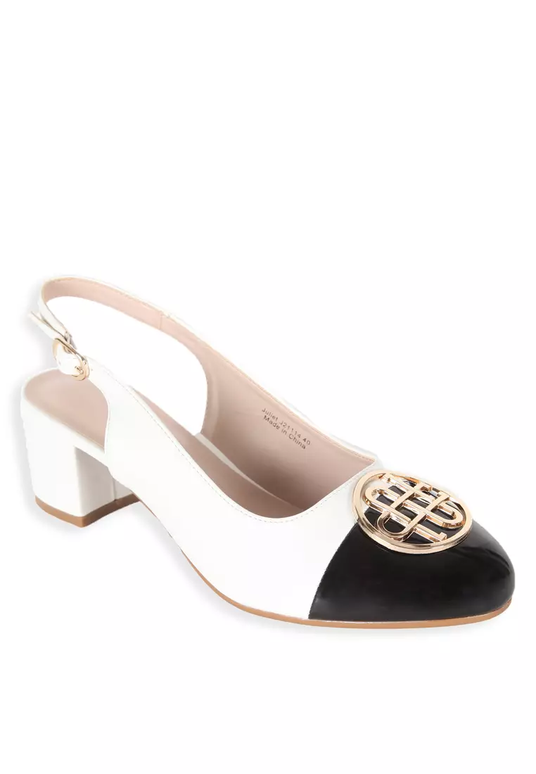 JULIET J21114 - 6 SLINGBACK HEELS WHITE