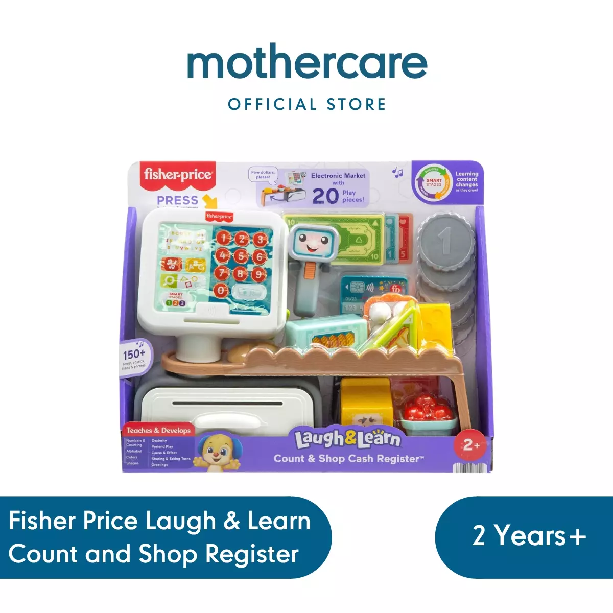 Fisher Price Laugh & Learn Count and Shop Cash Register - Mainan Edukasi Mesin Kasir Kado Anak 2 Tahun