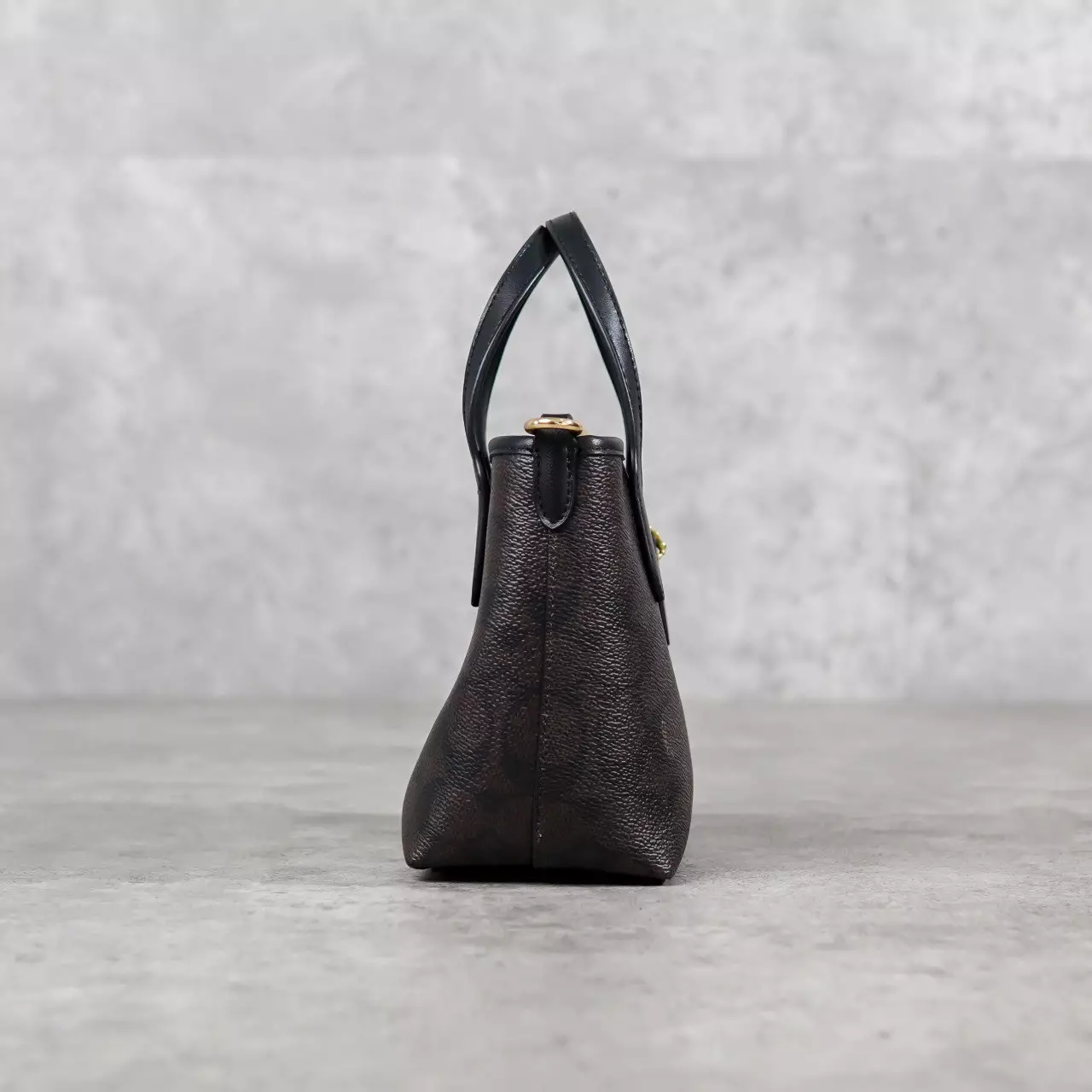 Tas COACH CITY MONOGRAM BLACK DARK BROWN MINI ZIP TOTE BAG WITH LS 100% ORIGINAL