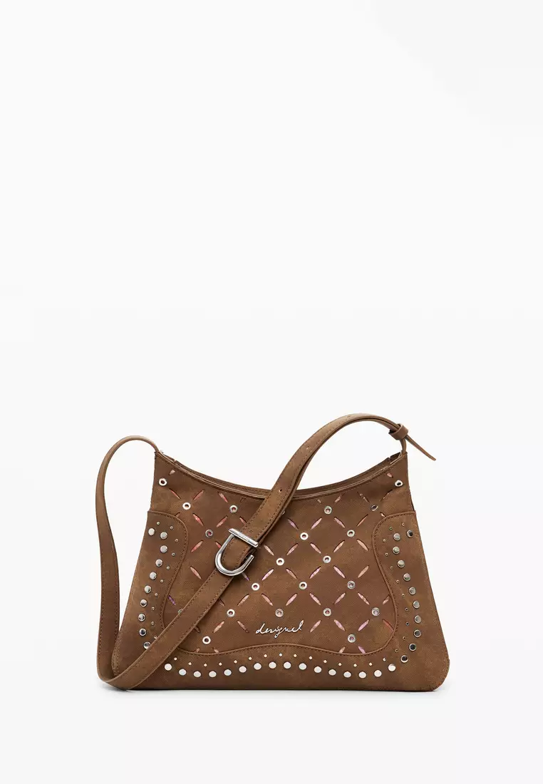 Medium cut-out faux leather bag