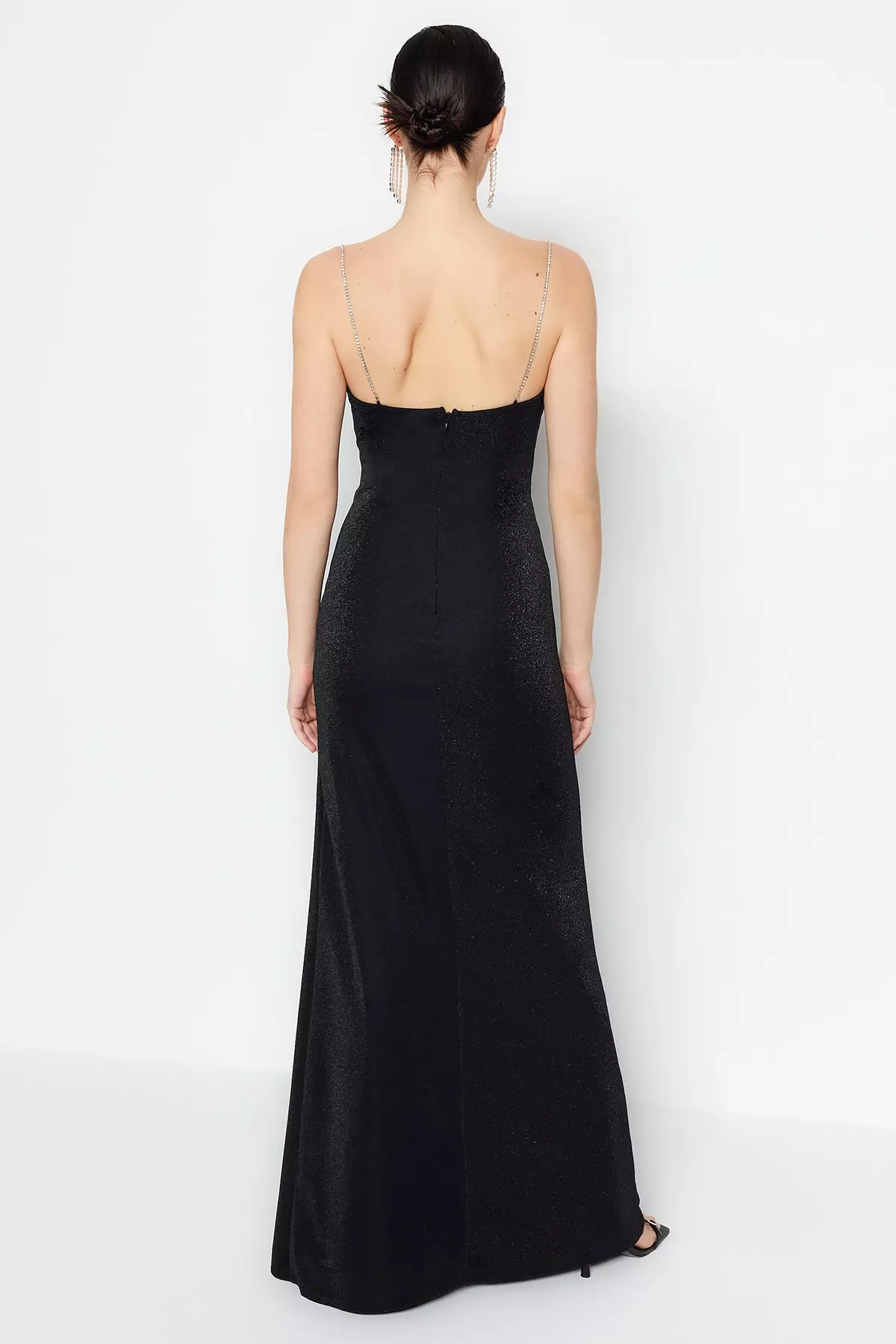 Strap Detailed Evening Dress