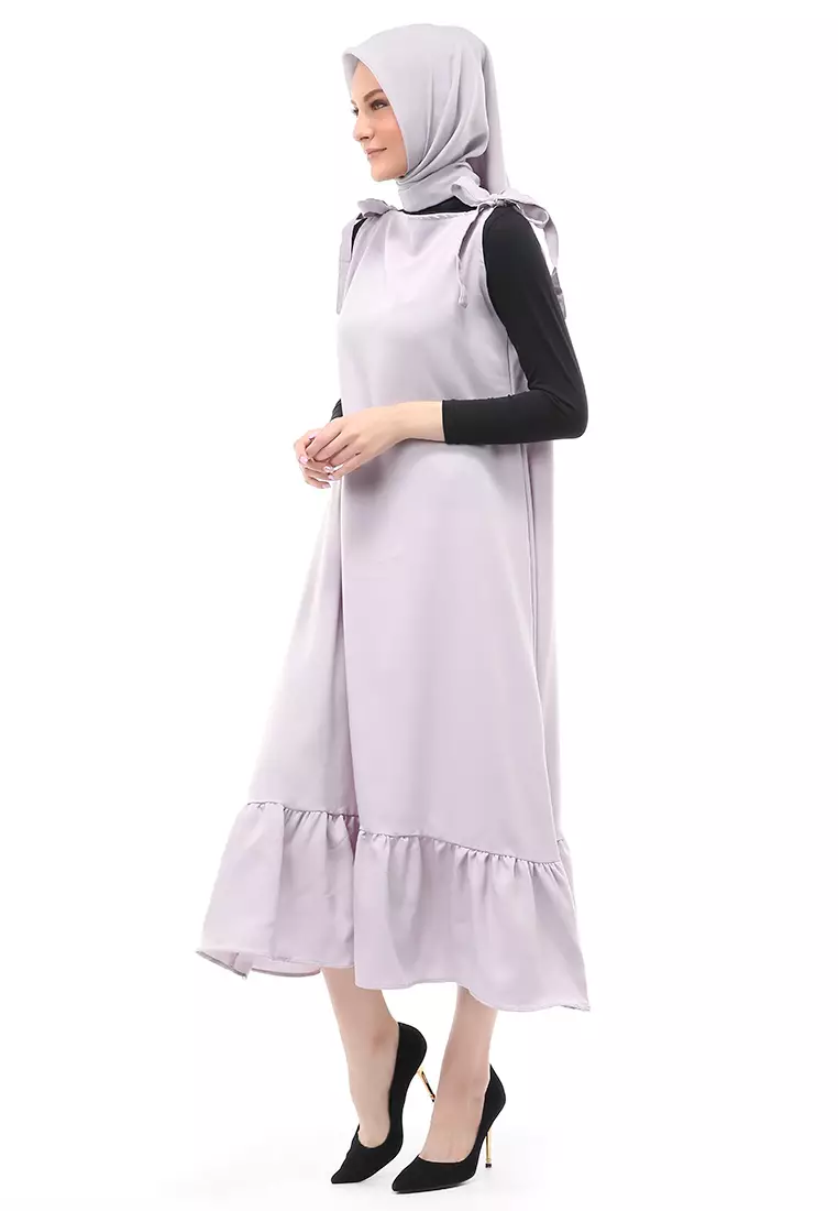 Bilqis Overall Panjang Wanita Rampel Kodok Long Sleeve Regular Fit - Abu