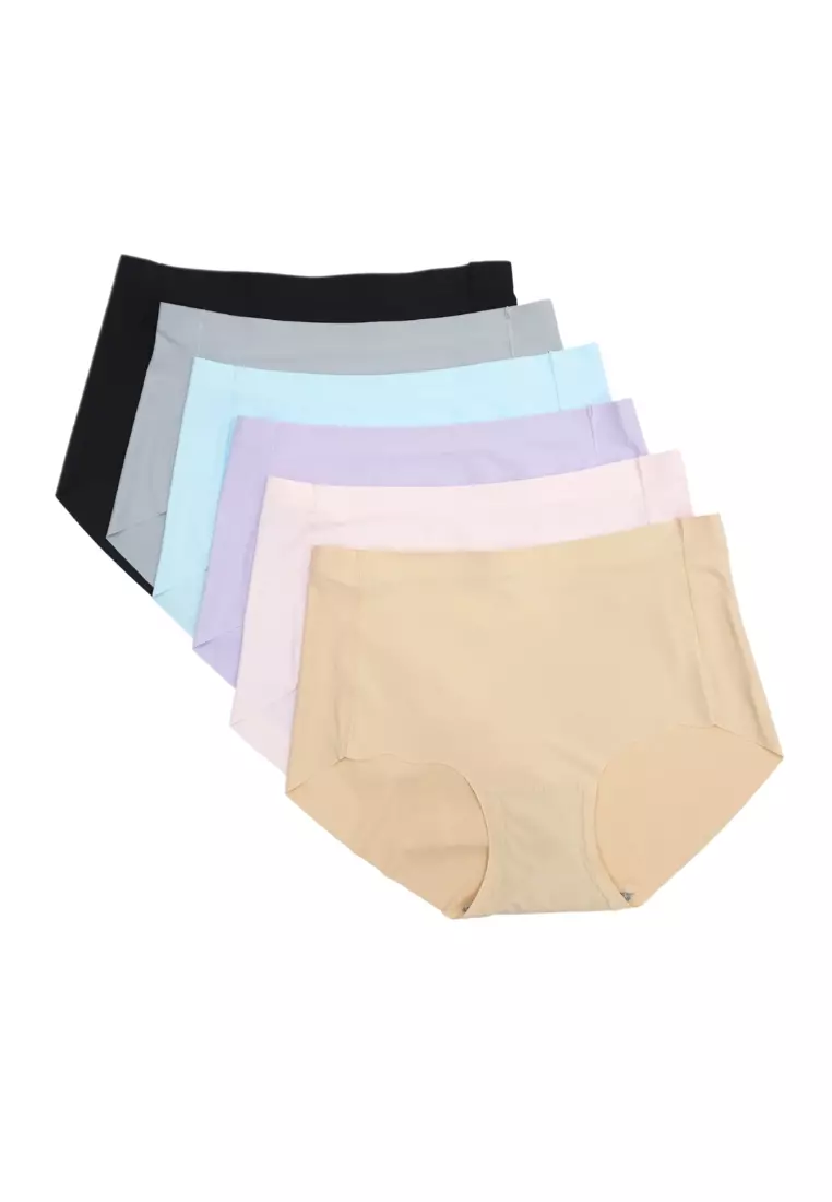 6 Pack Helena Seamless High Waisted Panties Bundle A