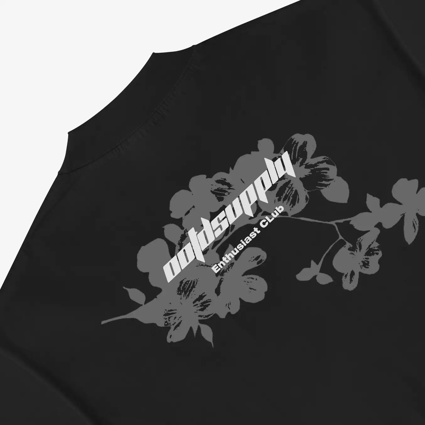 OOTDSUPPLY Boxy Fit Oversize Freesia Black & Dark Grey l Tshirt Boxyfit l Kaos Boxy OVZBX028