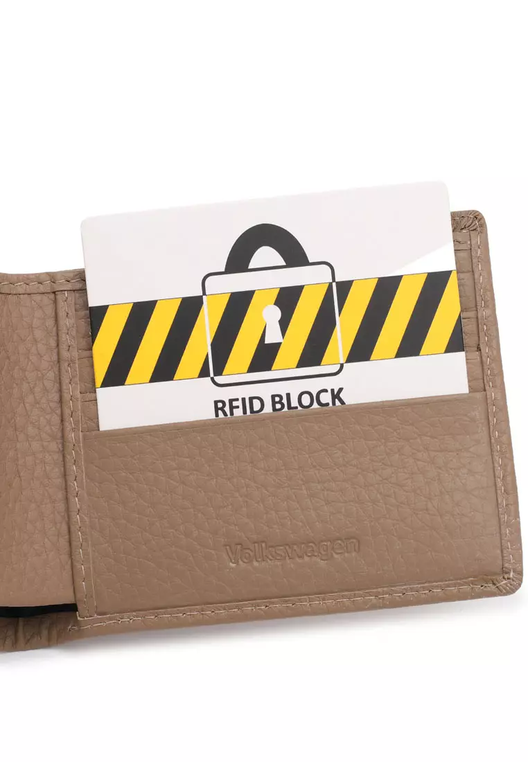 Men's RFID Genuine Leather Bi Fold Short Wallet