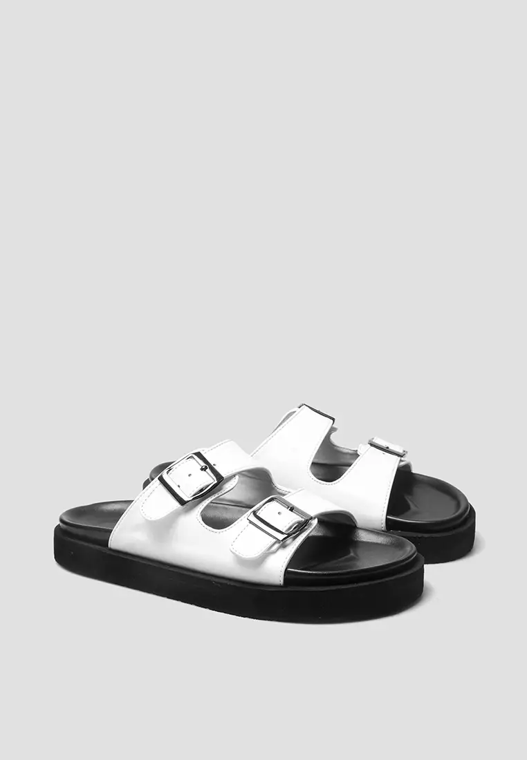 Benedetta White Slide Sandals