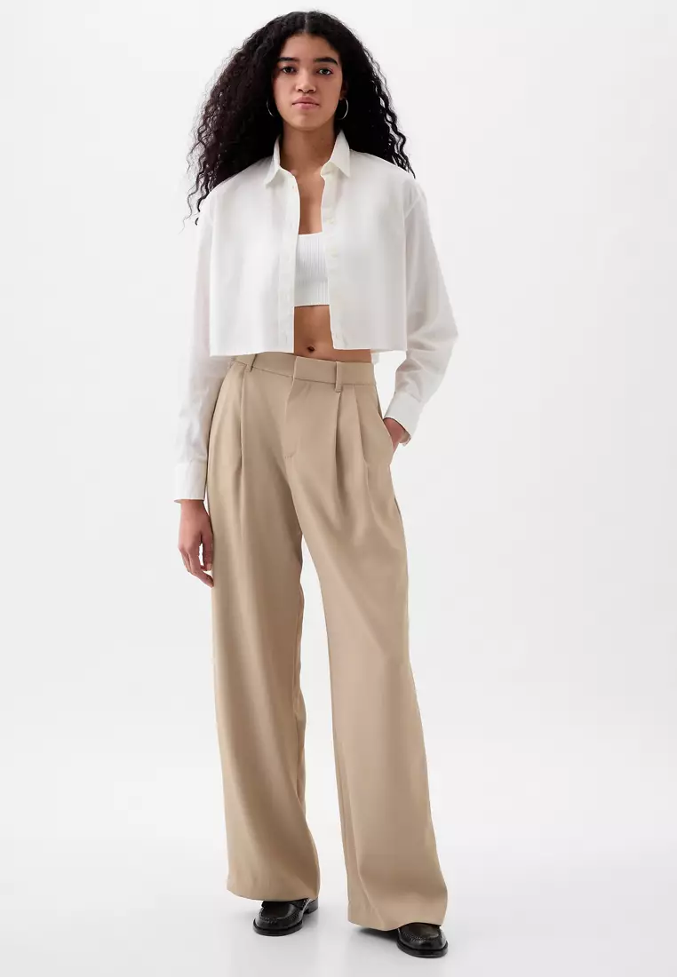 Gap High Rise Pleated Pants Black DÔEN High Waisted Pleated