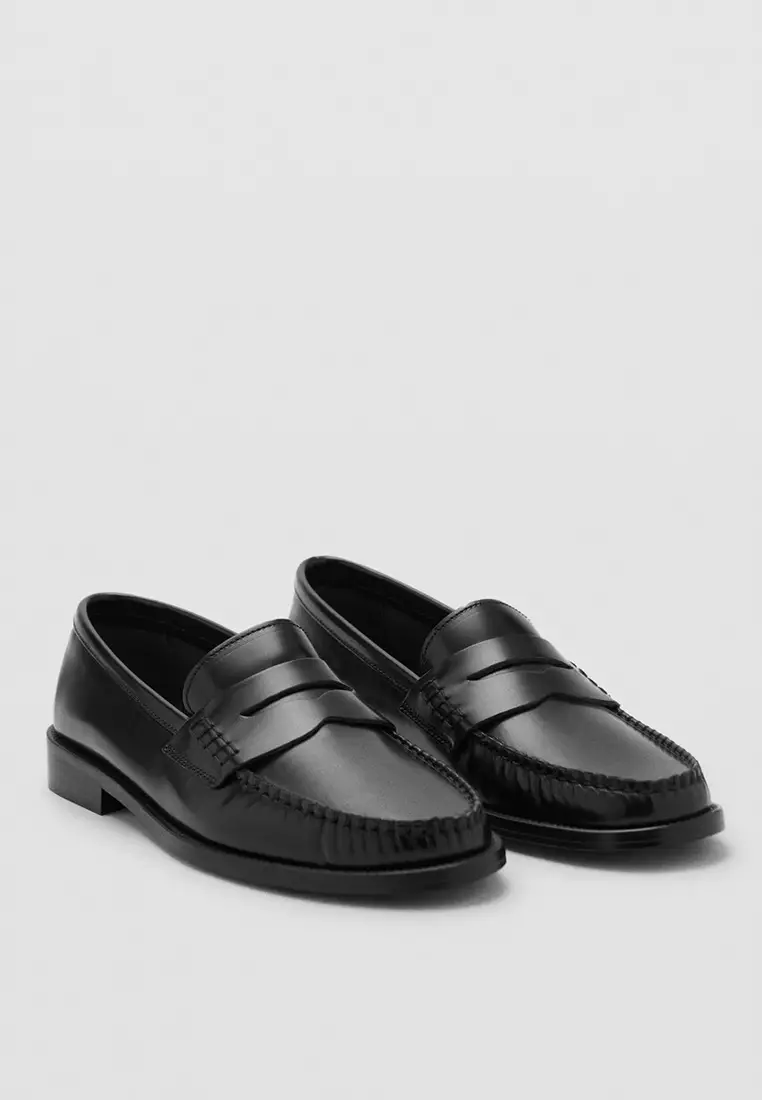 Gathered Leather Moccasins