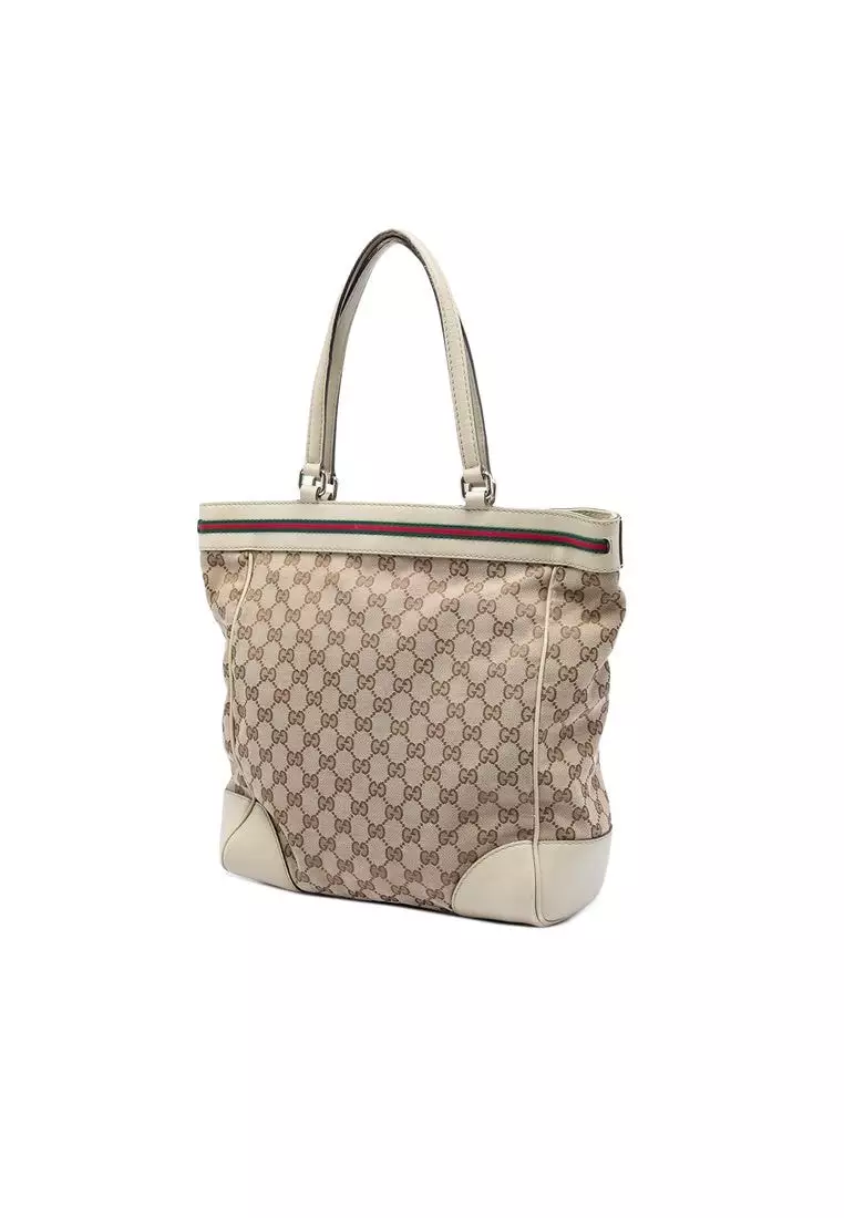 Pre-Loved Gucci Gg Canvas Web Mayfair Tote